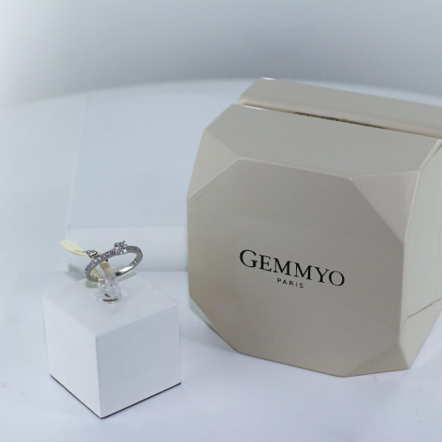 Bague GEMMYO solitaire "Milady" en platine