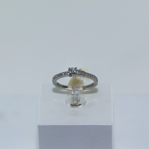 Bague GEMMYO solitaire "Milady" en platine