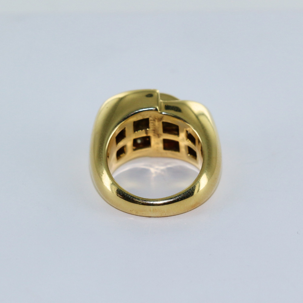 Bague jonc en or jaune et diamants