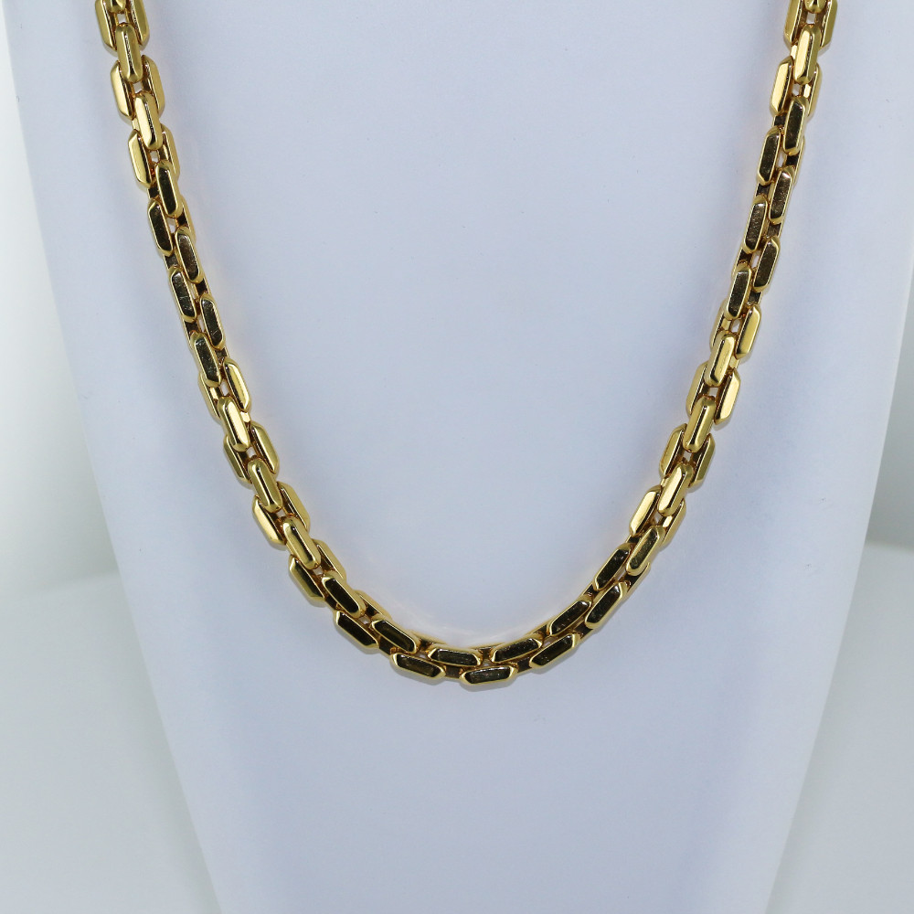 Collier maille fantaisie avec fermoir saphir