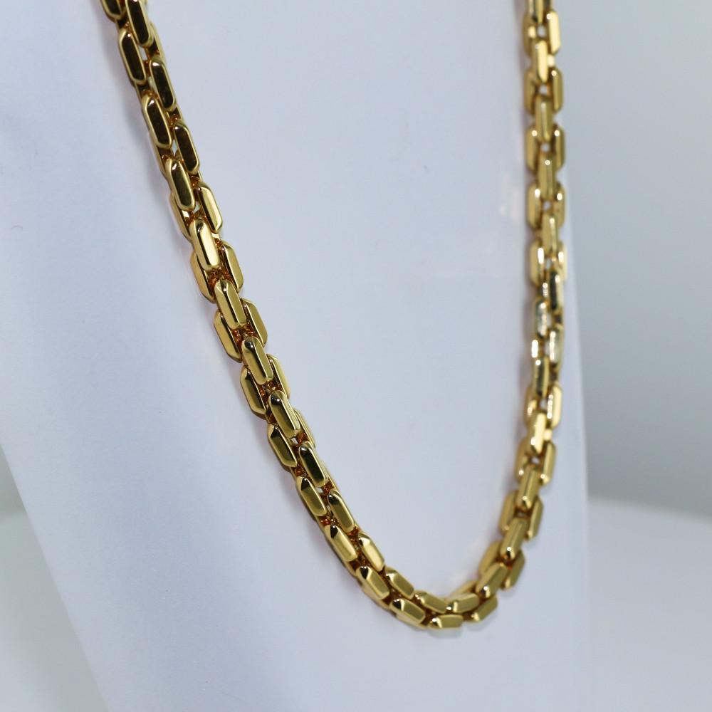 Collier maille fantaisie avec fermoir saphir