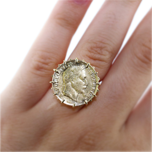 Bague pièce de 10F Empereur Napoléon III