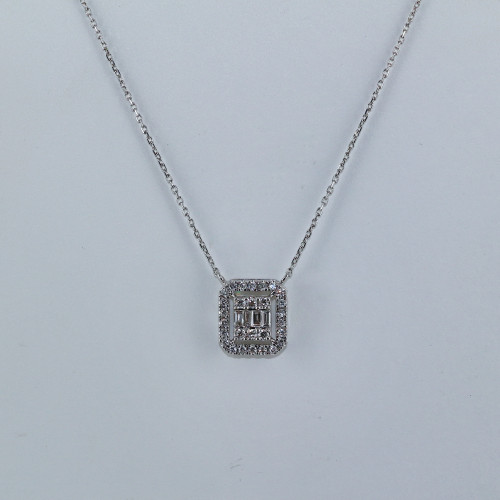 Collier diamants carré