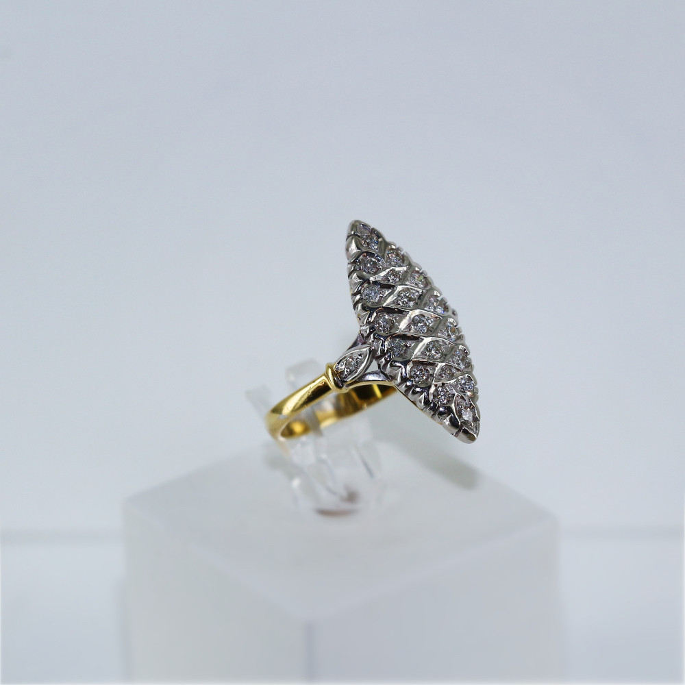 Bague marquise bicolore