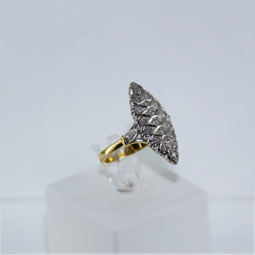 Bague marquise bicolore