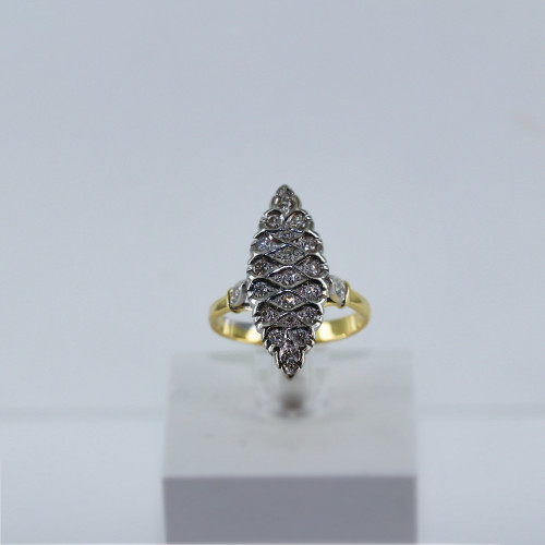 Bague marquise bicolore