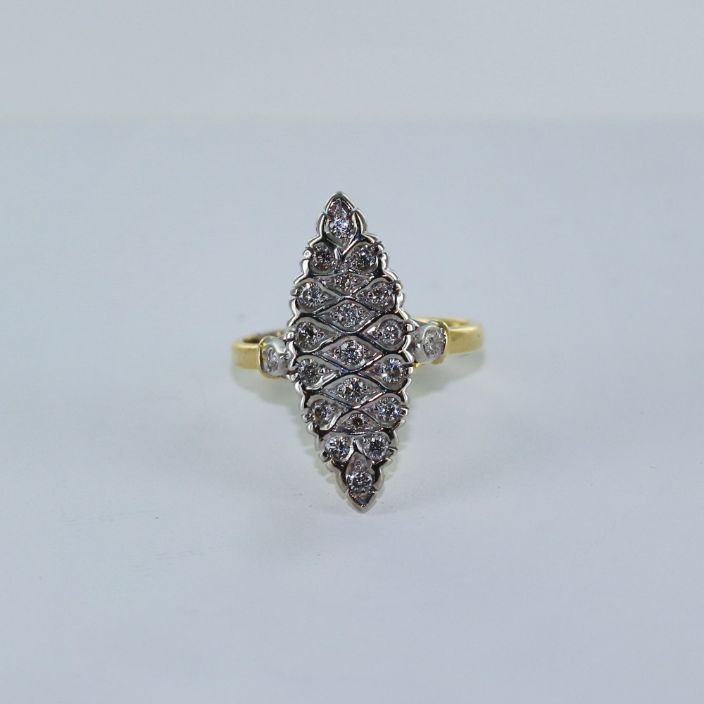 Bague marquise bicolore