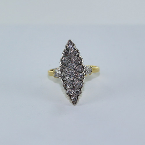 Bague marquise bicolore