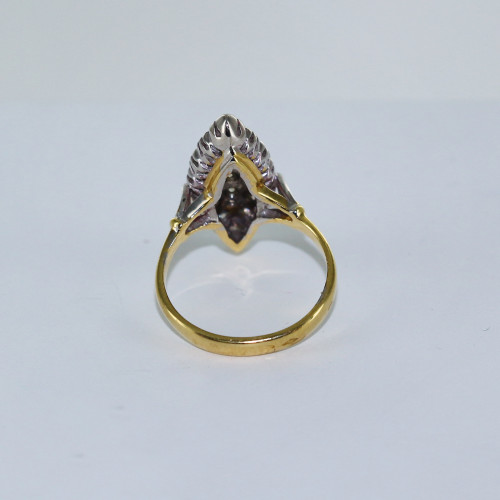 Bague marquise bicolore