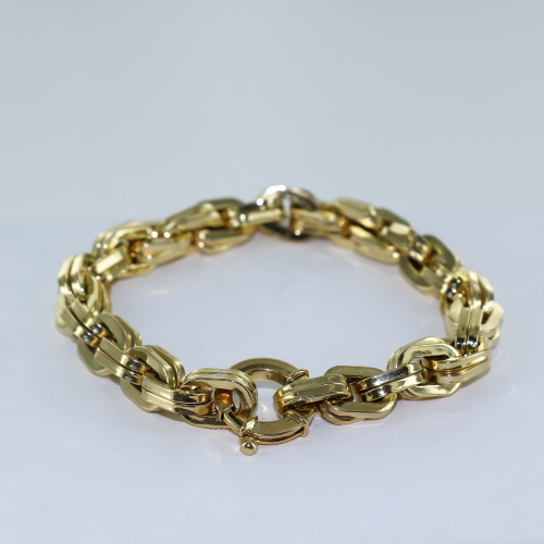 Bracelet maille plat et fermoir marin