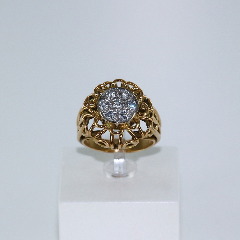 Bague "Fleur" diamant et or