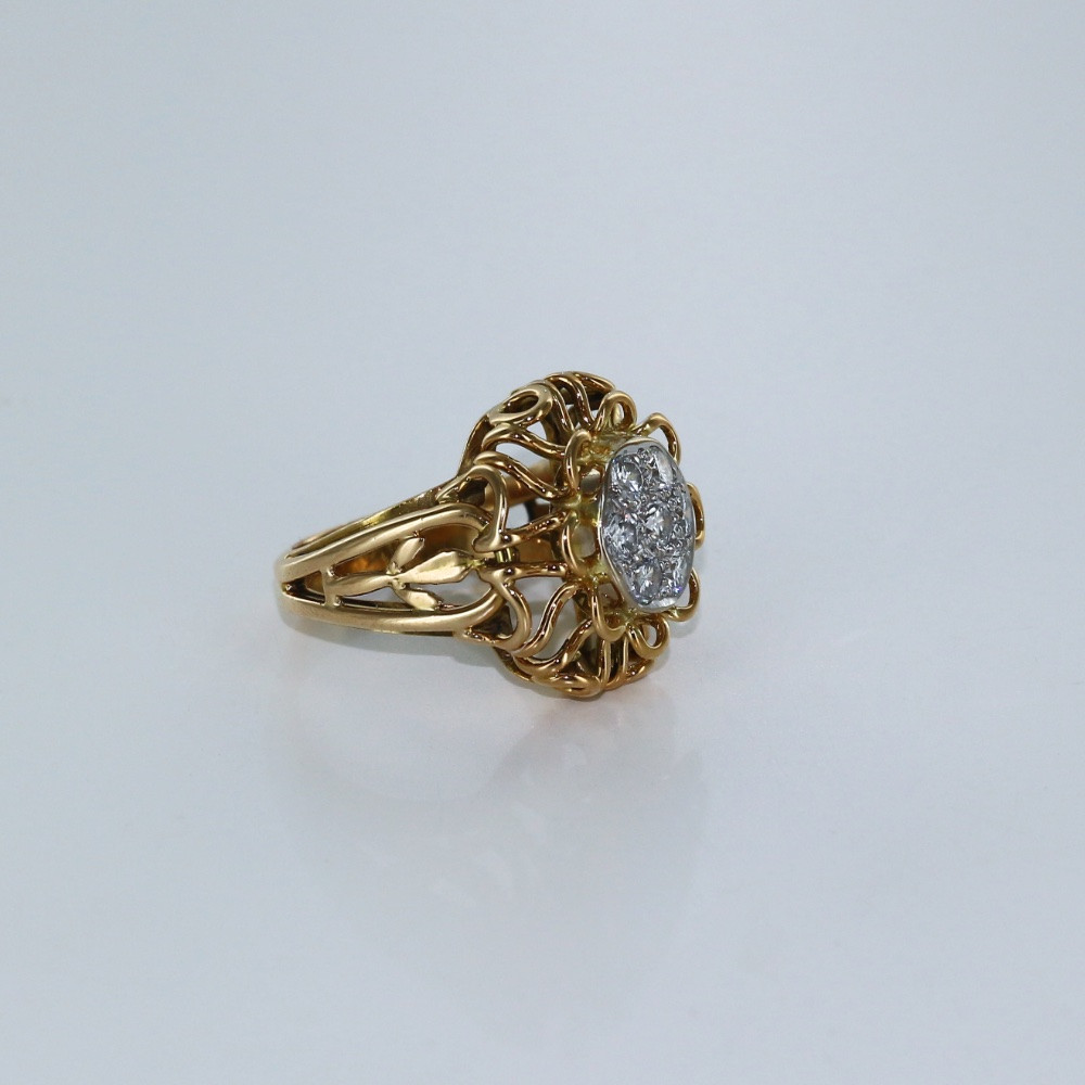 Bague "Fleur" diamant et or