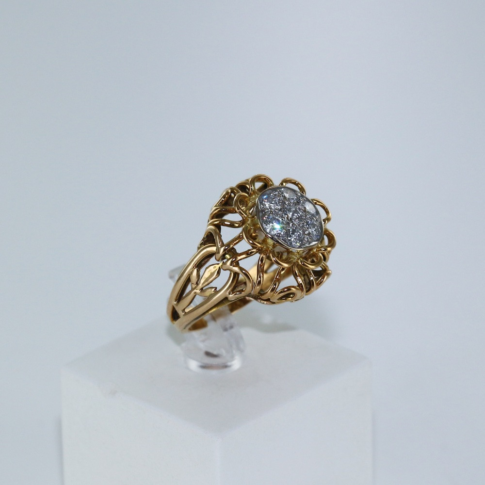 Bague "Fleur" diamant et or