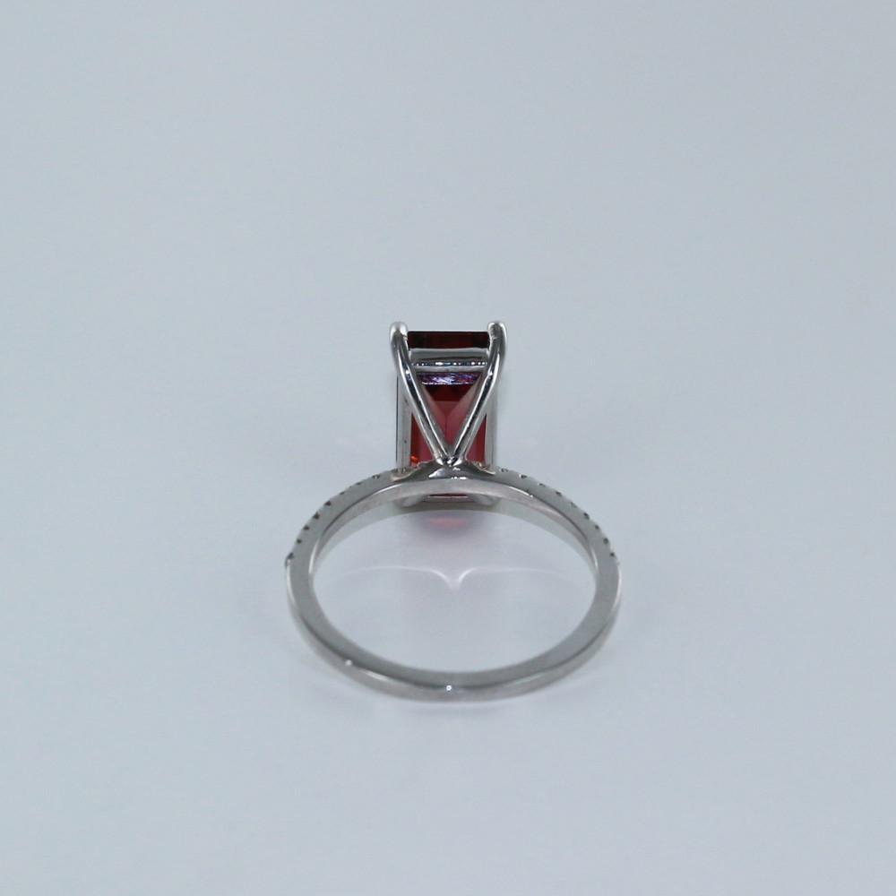 Bague fine tourmaline rectangle et diamants