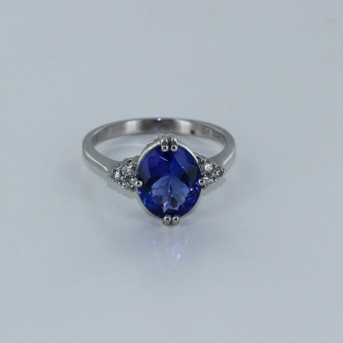 Bague fine tanzanite et diamants