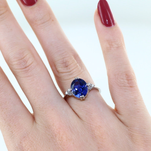 Bague fine tanzanite et diamants