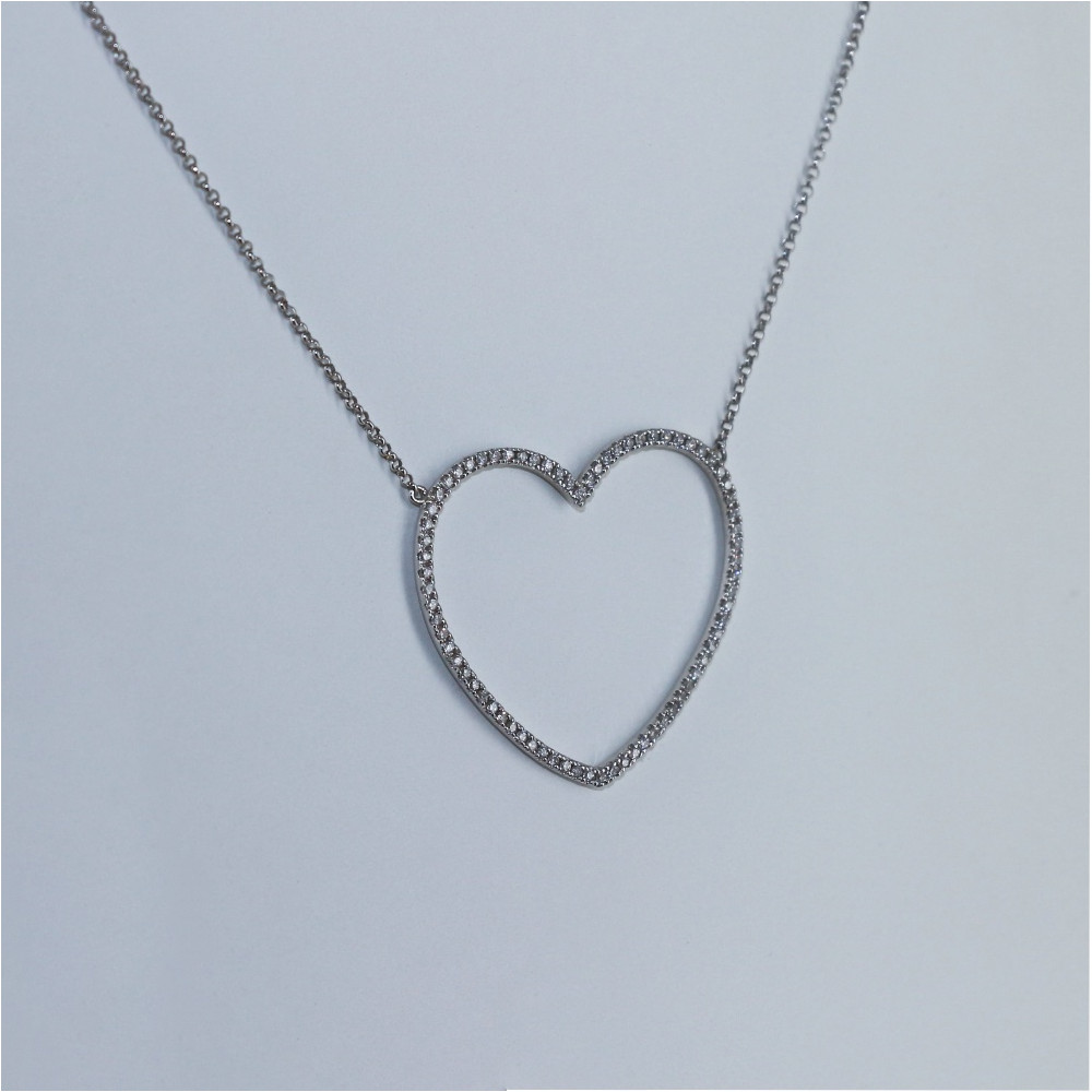 Collier coeur en diamants