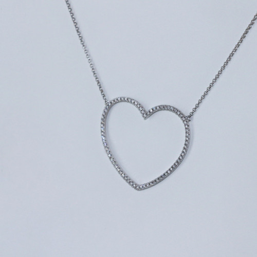Collier coeur en diamants