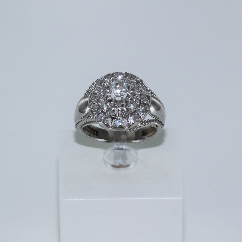 Bague diamants vintage platine