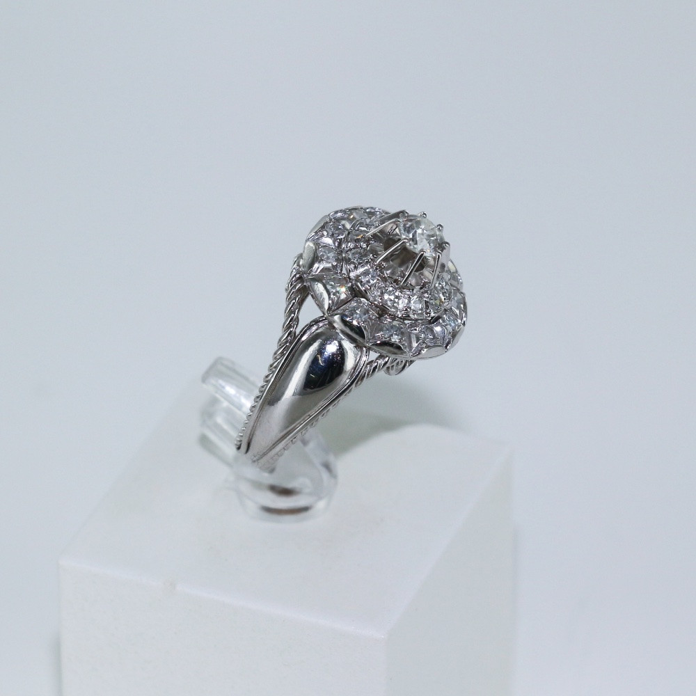 Bague diamants vintage platine