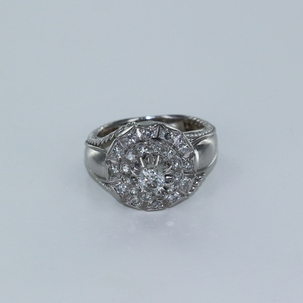 Bague diamants vintage platine