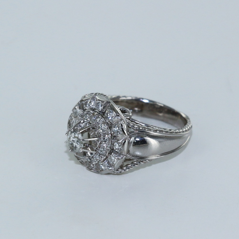 Bague diamants vintage platine